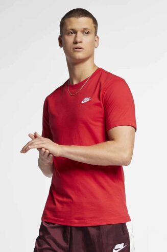 خرید مستقیم از ترکیه و ترندیول تیشرت مردانه برند نایک Nike با کد AR4997-657KIRMIZI