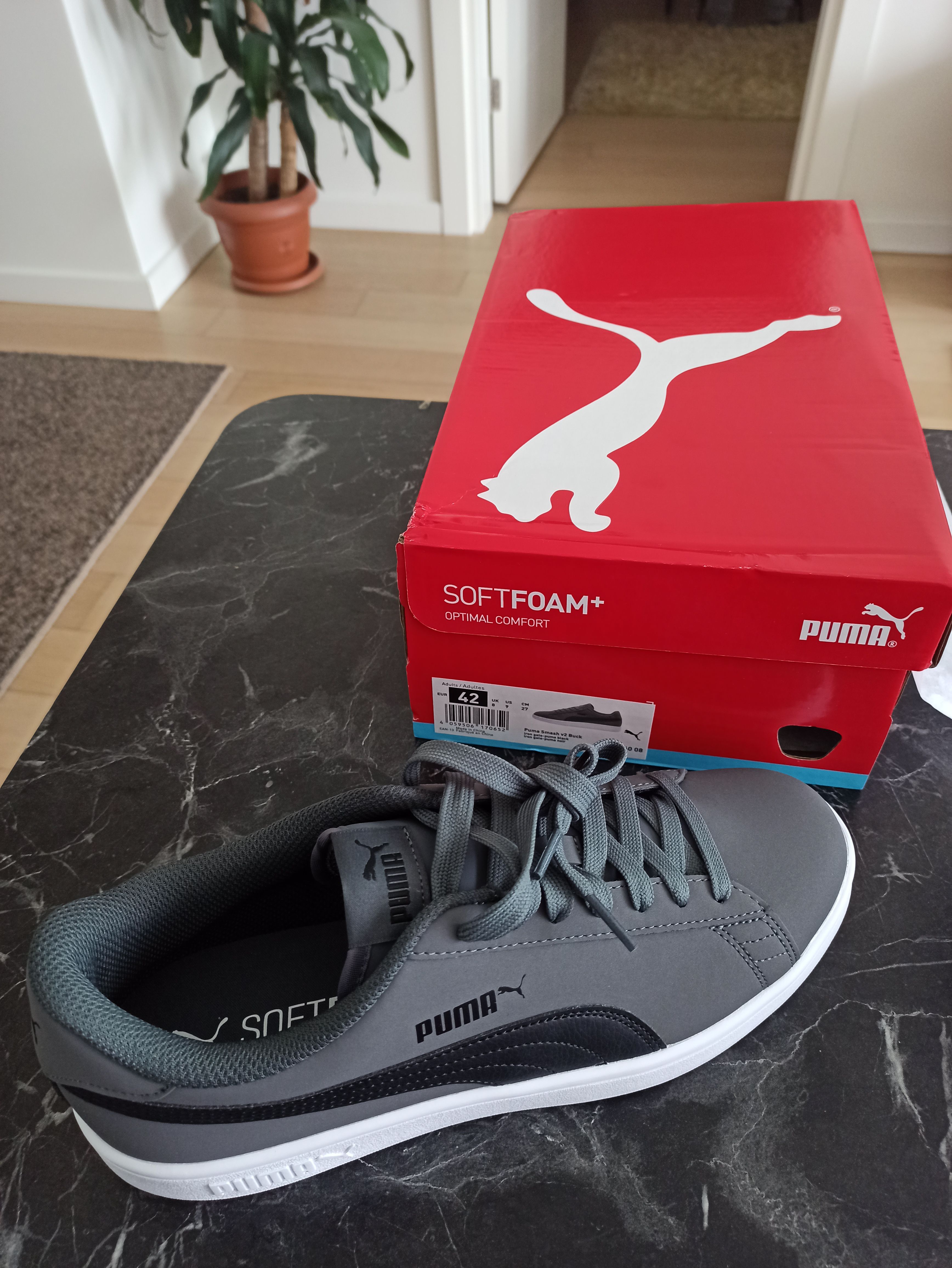 اسنیکر زنانه خاکستری پوما Puma Smash V2 Buck 36516005 photo review