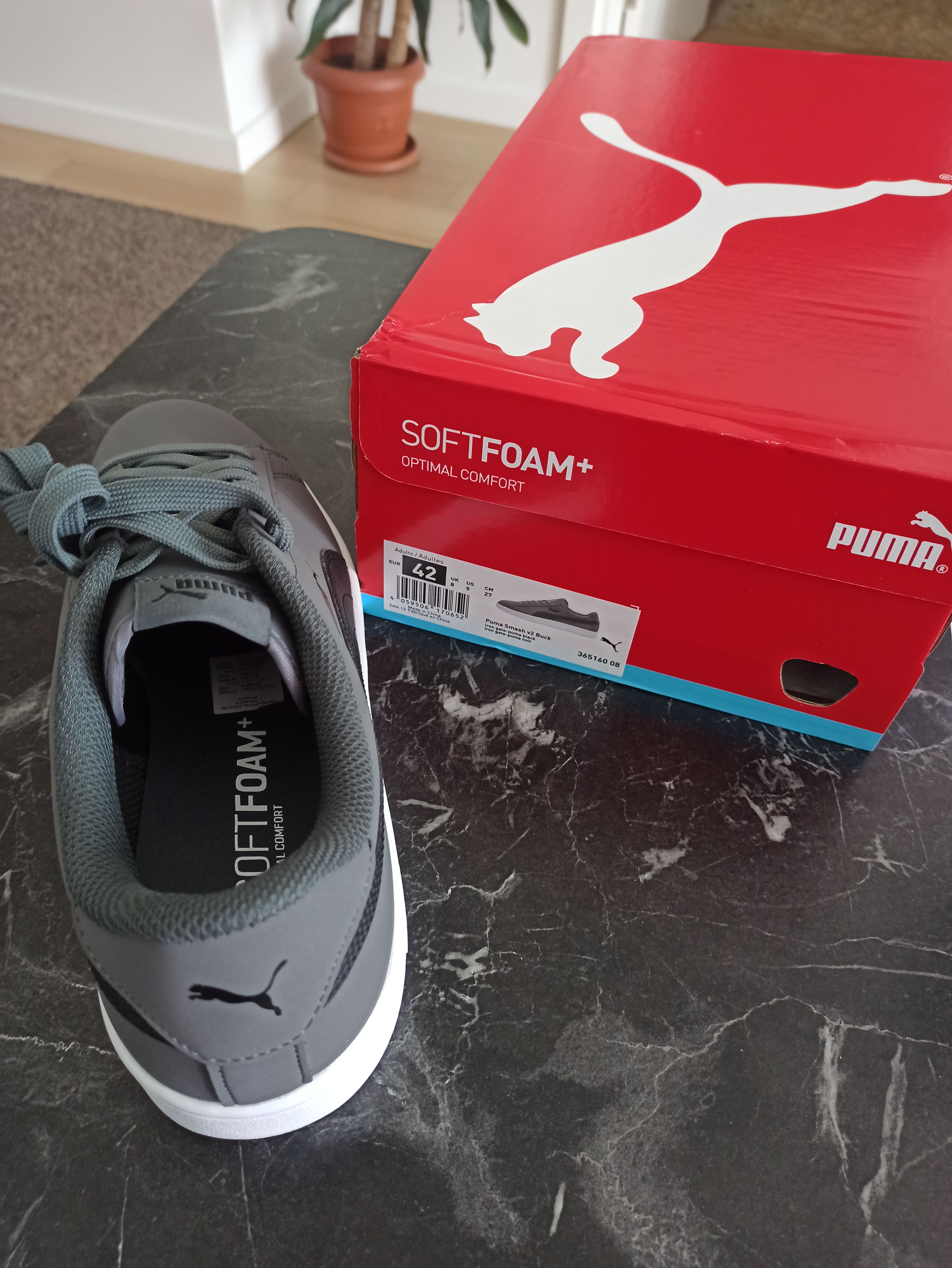 اسنیکر زنانه خاکستری پوما Puma Smash V2 Buck 36516005 photo review